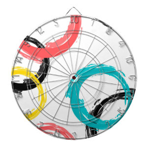 Farbige, coole, moderne, trendige Pinselstrichkrei Dartscheibe