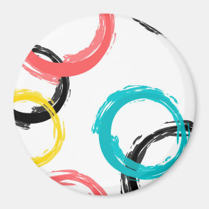 Farbige, coole, moderne, trendige Pinselstrichkrei Magnet