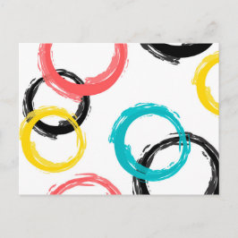 Farbige, coole, moderne, trendige Pinselstrichkrei Postkarte