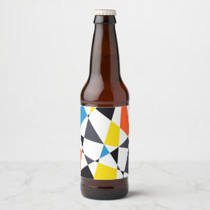Farbige, coole, trendige, moderne geometrische For Bierflaschenetikett