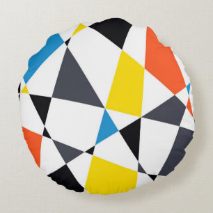 Farbige, coole, trendige, moderne geometrische For Rundes Kissen
