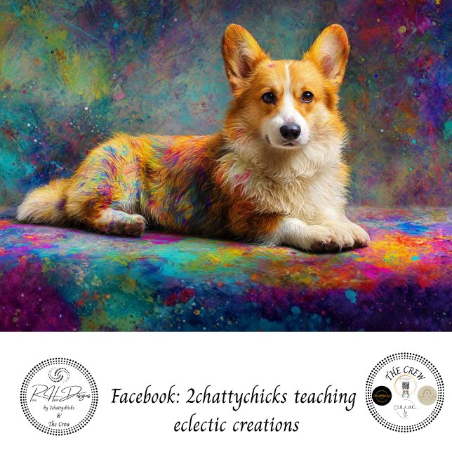 Farbige Corgi-Abstrakt-Personalisierung  Seidenpapier (Von Creator hochgeladen)