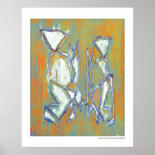Farbige Couple Abstrakt Art MC Belkadi 16x20 Poster