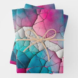Farbige Crackle Paper Art Wrapping Paper Sheets Geschenkpapier Set