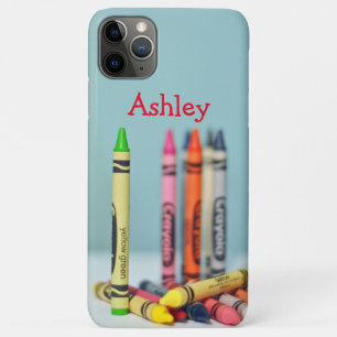 Farbige Crayons mit benutzerdefinierbarem Namen Ca Case-Mate iPhone Hülle
