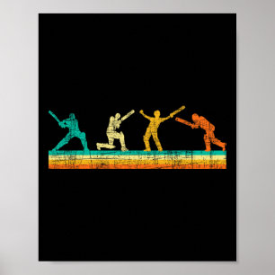 Farbige Cricket-Spiel - Cricketer Tsman Tting Cric Poster