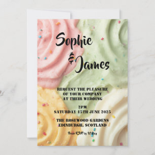 Farbige Cupcake-Spaß-Hochzeitseinladung Einladung