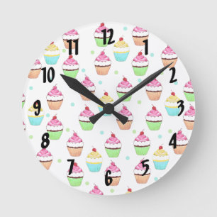 Farbige Cupcakes Wall Clock Runde Wanduhr