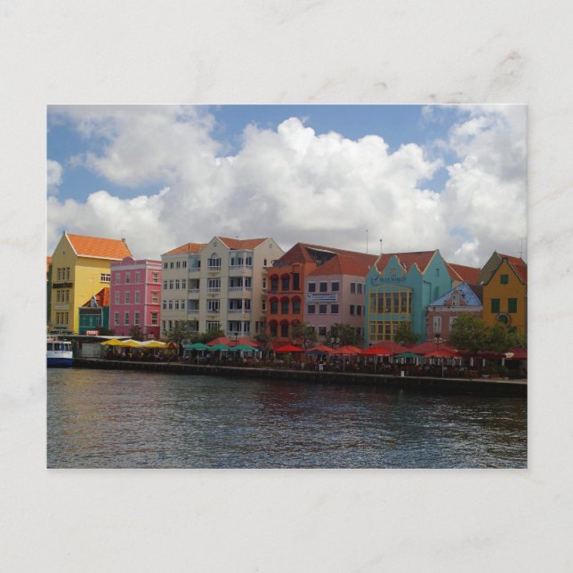 Farbige Curacao Postkarte (Vorderseite)