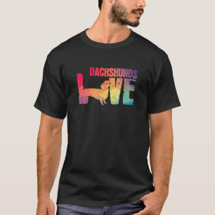 Farbige Dachshund-Liebe Doxie Wiener Hund Welpe De T-Shirt