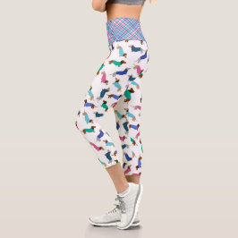 Farbige Dackel Capri Leggings