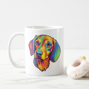 Farbige Dackel Kaffeetasse