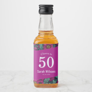 Farbige Daisy 40. Geburtstag Für Mama Lila Alkoholflaschenetikett