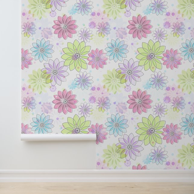 Farbige Daisy-Blume Tapete (Anwendung)