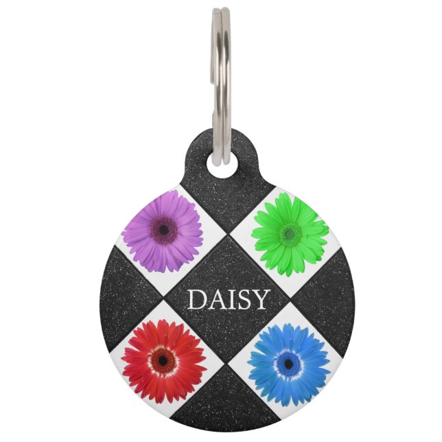 Farbige Daisy Pet ID Tag Haustiermarke (Vorderseite)