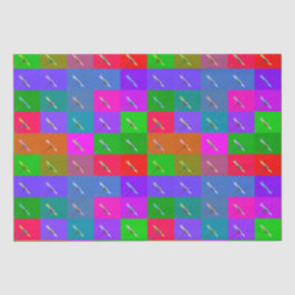 Farbige Daisy Squares, Abstraktes Blumenmuster Seidenpapier