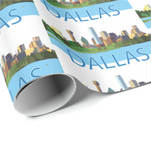 Farbige Dallas Skyline-Illustration Geschenkpapier