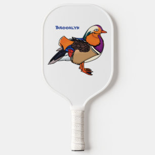 Farbige Darstellung der Mandarinenente Pickleball Schläger