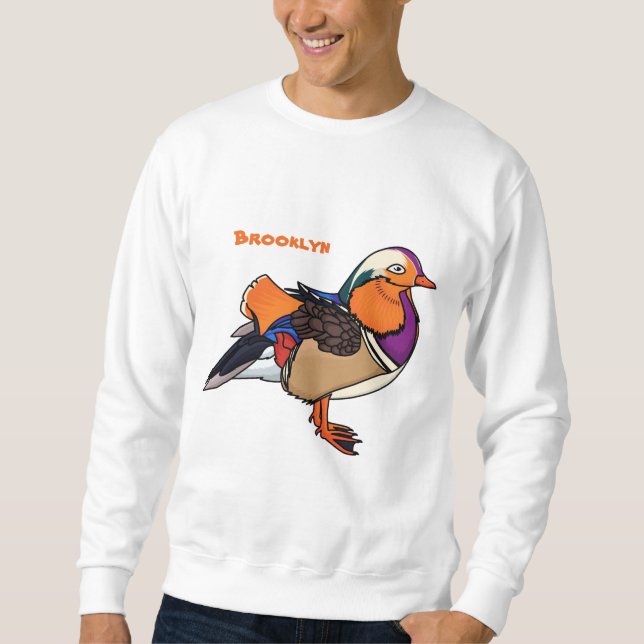 Farbige Darstellung der Mandarinenente Sweatshirt (Vorderseite)