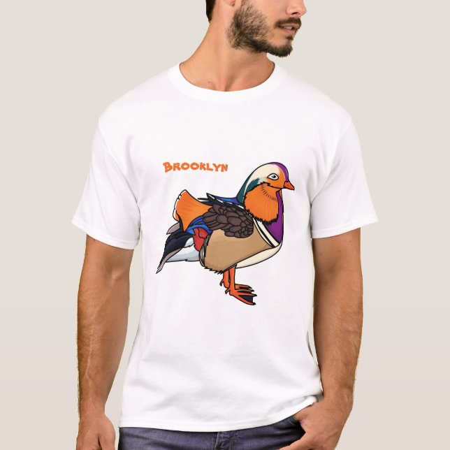 Farbige Darstellung der Mandarinenente T-Shirt (Vorderseite)