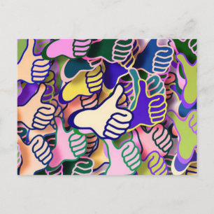 Farbige Daumen nach oben Postkarte