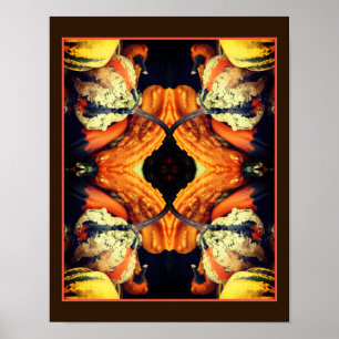 Farbige Dekorative Kürbisse Abstract  Poster