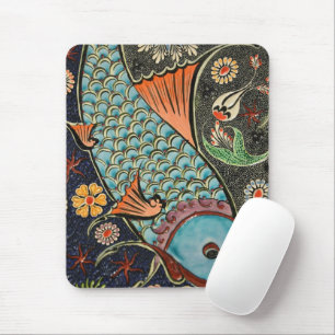 Farbige Dekorative Mosaik Blumen Fisch Kunst Desig Mousepad