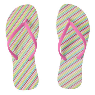 Farbige diagonale Button Streifen Streifen FlipFlo Flip Flops