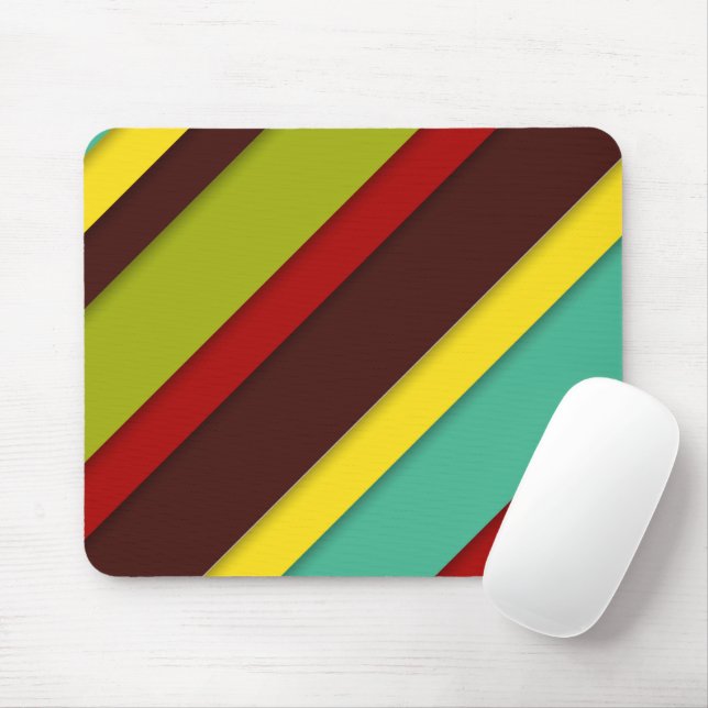 Farbige Diagonalstreifen Mousepad (Mit Mouse)