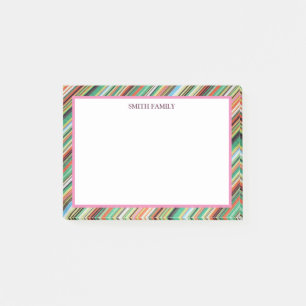 Farbige Diagonalstreifen Retro Post-it Klebezettel