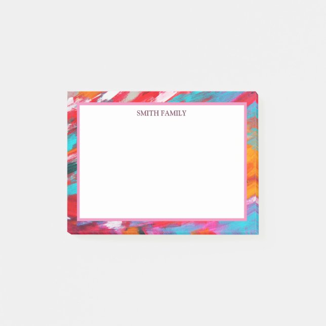 Farbige Diagonalstreifen Retro Post-it Klebezettel (Vorderseite)