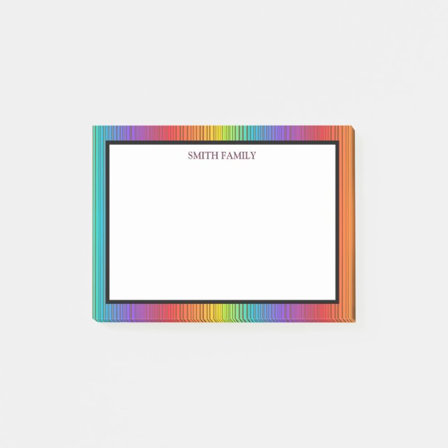 Farbige Diagonalstreifen Retro Post-it Klebezettel (Vorderseite)