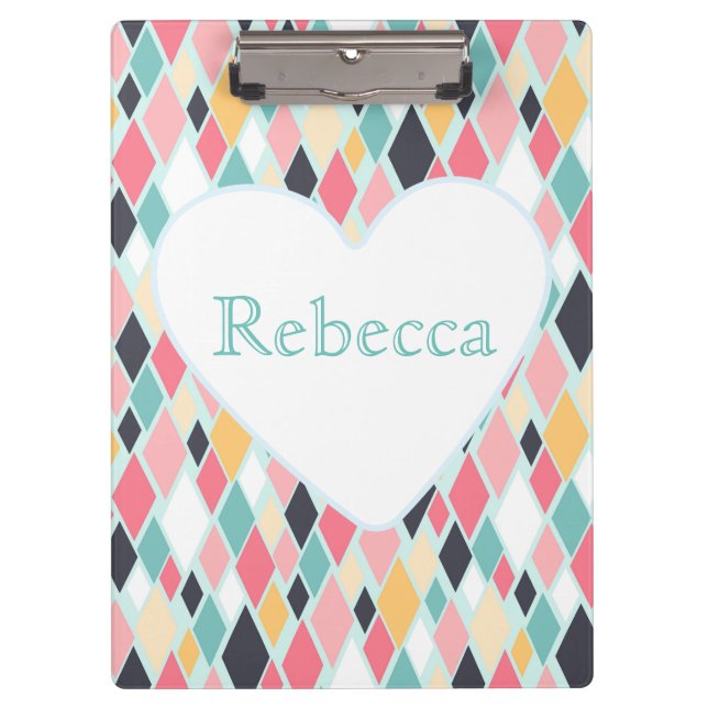 Farbige Diamanten Klemmbrett (Vorderseite)