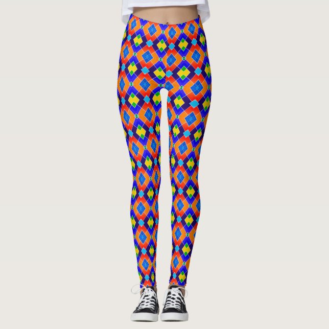 Farbige Diamantmuster-Leggings Leggings (Vorderseite)