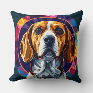 Farbige digitale Kunstwerke eines Beagle-Hundes Kissen