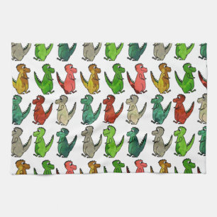 Farbige Dinosaurier Geschirrtuch