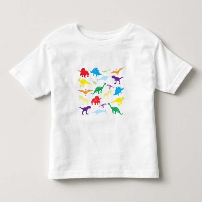 Farbige Dinosaurier Kids Pattern Kleinkind T-shirt (Vorderseite)