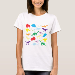 Farbige Dinosaurier Kids Pattern T-Shirt