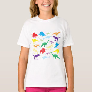 Farbige Dinosaurier Kids Pattern T-Shirt