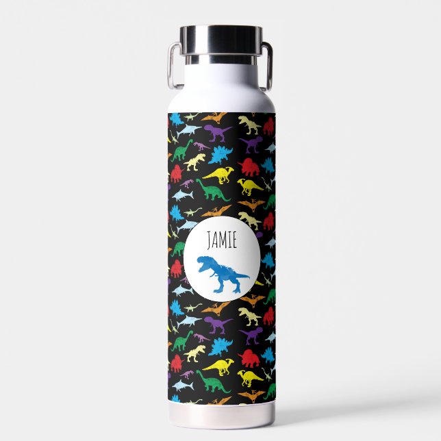 Farbige Dinosaurier Kids Pattern Trinkflasche (Vorne)