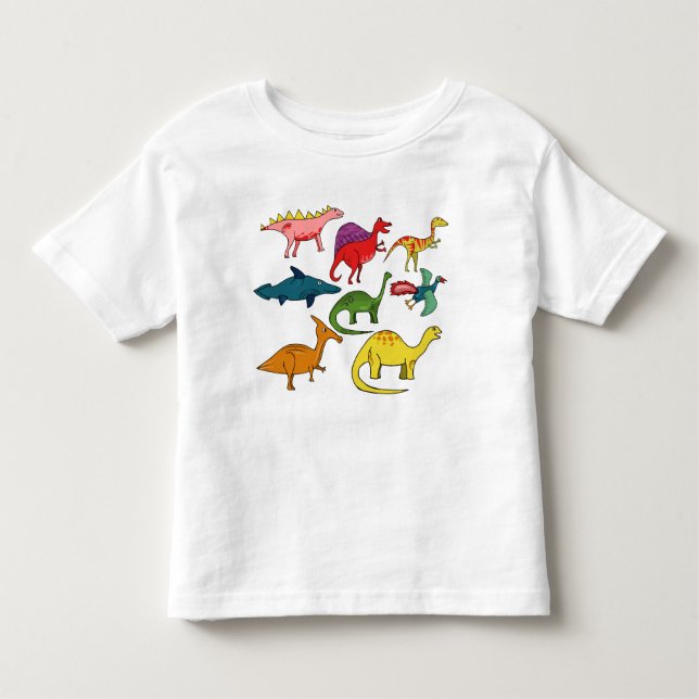 Farbige Dinosaurier Kleinkind T-shirt (Vorderseite)