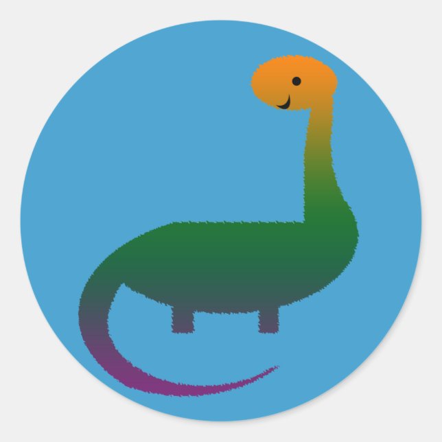 Farbige Dinosaurier-Stickers Runder Aufkleber (Vorderseite)