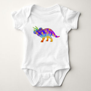 Farbige Dinosaurier-Triceratops Baby Strampler