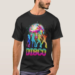 Farbige Disco-Kugel 70er Jahre Vintage Retro Thema T-Shirt