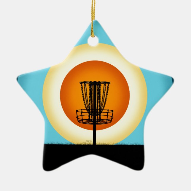 Farbige Disk Golf Basket Keramik Ornament (Vorne)