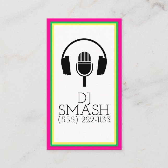 Farbige DJ Musical Music Studio Card Visitenkarte (Vorderseite)