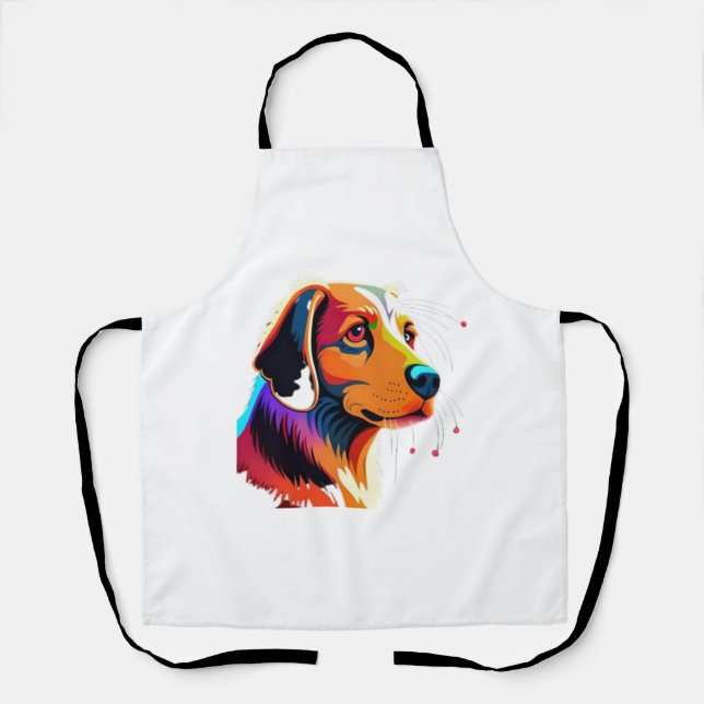 Farbige Dog Grafik - Schürze (Vorderseite)