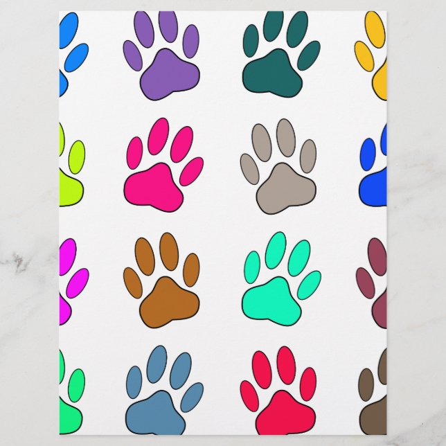 Farbige Dog Paw Print Patches (Vorderseite)
