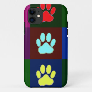 Farbige Dog Paw Print Patches iPhone 11 Hülle