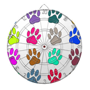 Farbige Dog Paw Print Patches Dartscheibe